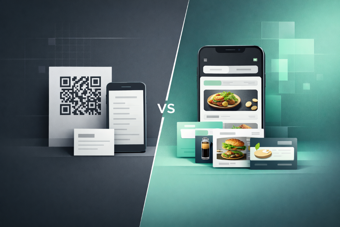 Digital menu comparison: PDF versus a management system